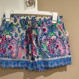 Lilly Pulitzer High Waist Shorts in Blue and Pink